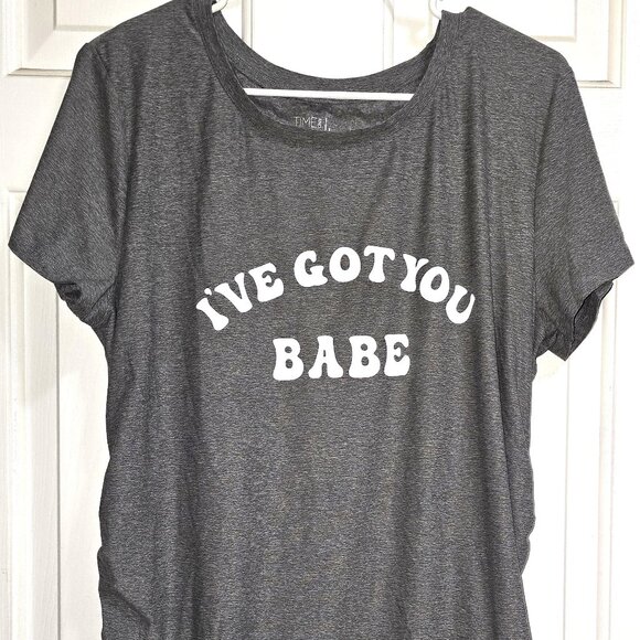 Time and Tru Maternity, Grey top, size Women L (12*14) "I've Got You Babe" - Picture 1 of 6